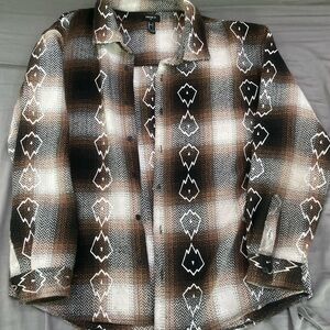 Forever 21 Brown and Black Patterned Cardigan